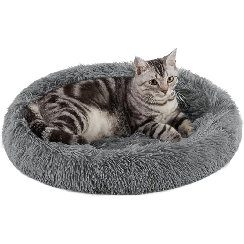 Best Friends by Sheri Cat Donut Bed Grey 21×19