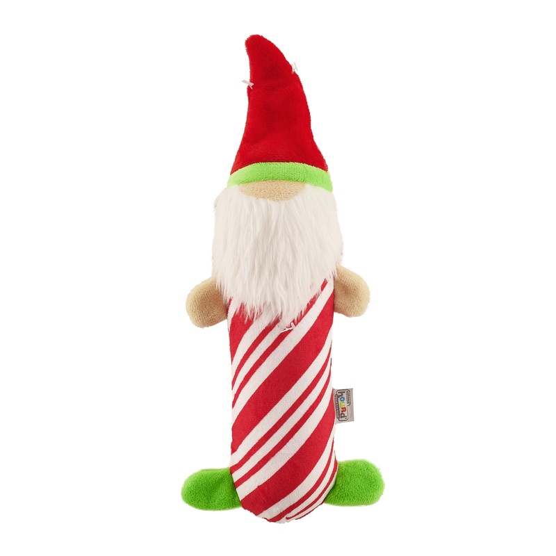 Petstages Stuffing Free Big Squeak Gnome Dog Chew Toy Red