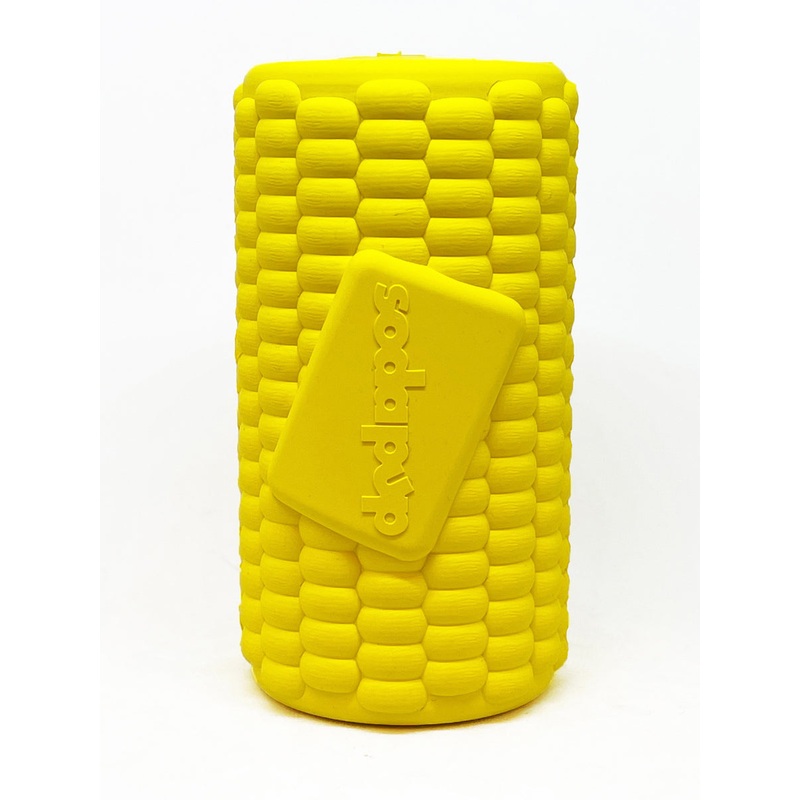 SodaPup Rubber Corn on the Cob Durable Dog Chew Toy Yellow Large 4.75