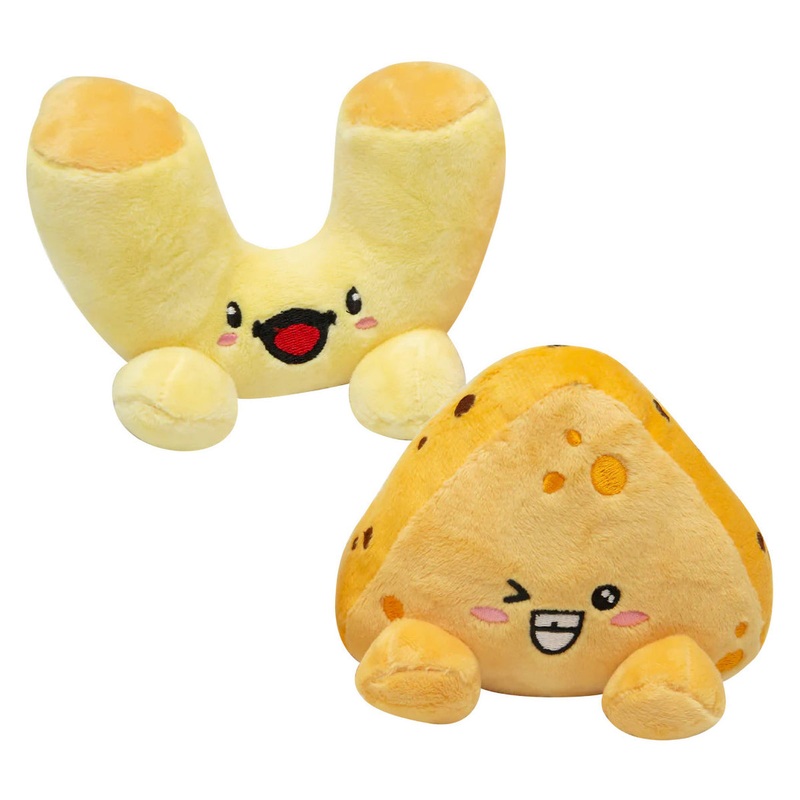 SnugArooz Mac and Cheese Plush Dog Toy 5 2pk