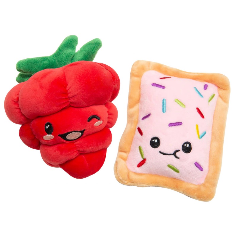 SnugArooz Poptart and Raspberry Plush Dog Toy 4 2pk