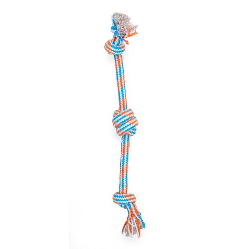 ThoozyPet 3-Knot Rope Dog Toy Blue / Red 16