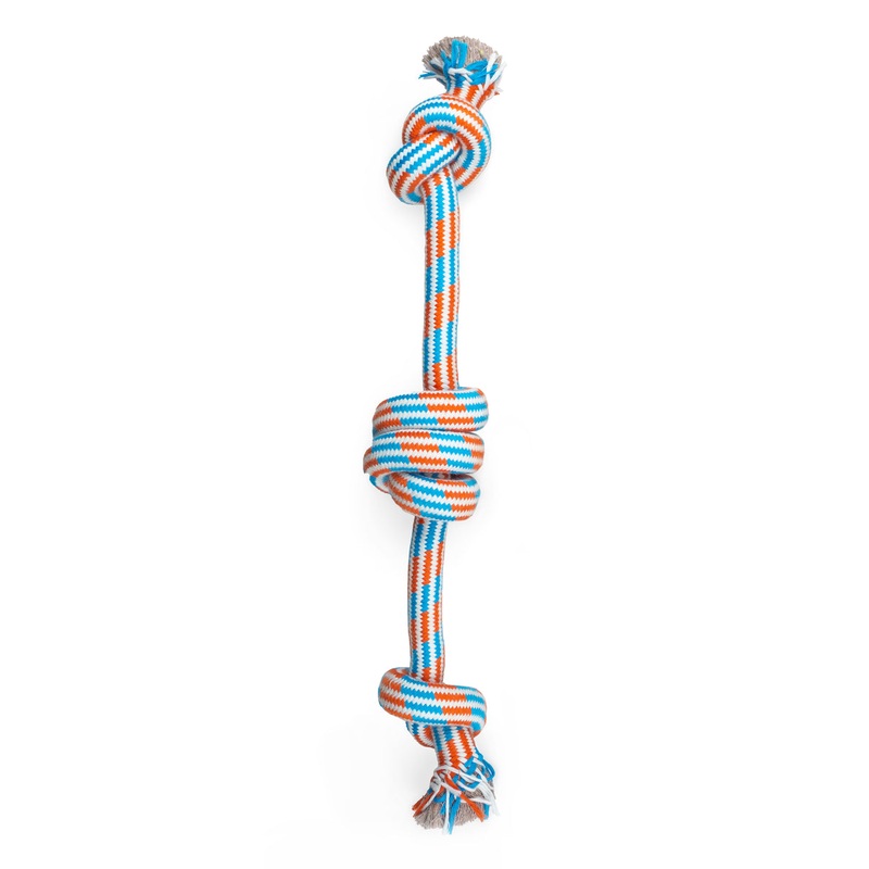ThoozyPet 3-Knot Rope Dog Toy Blue / Red 25