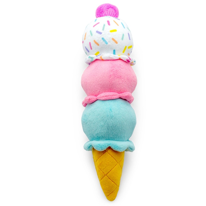 ThoozyPet Birthday 3-Scoop Ice Cream Cone Plush Dog Toy 12