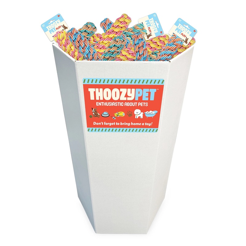 ThoozyPet Play 48pc Rope Fetch Stick Dump Bin