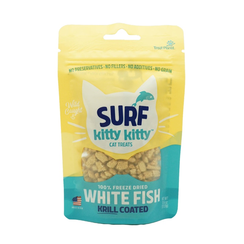Kitty Kitty Surf Freeze Dried White Fish Treat with Krill Coating 0.6oz