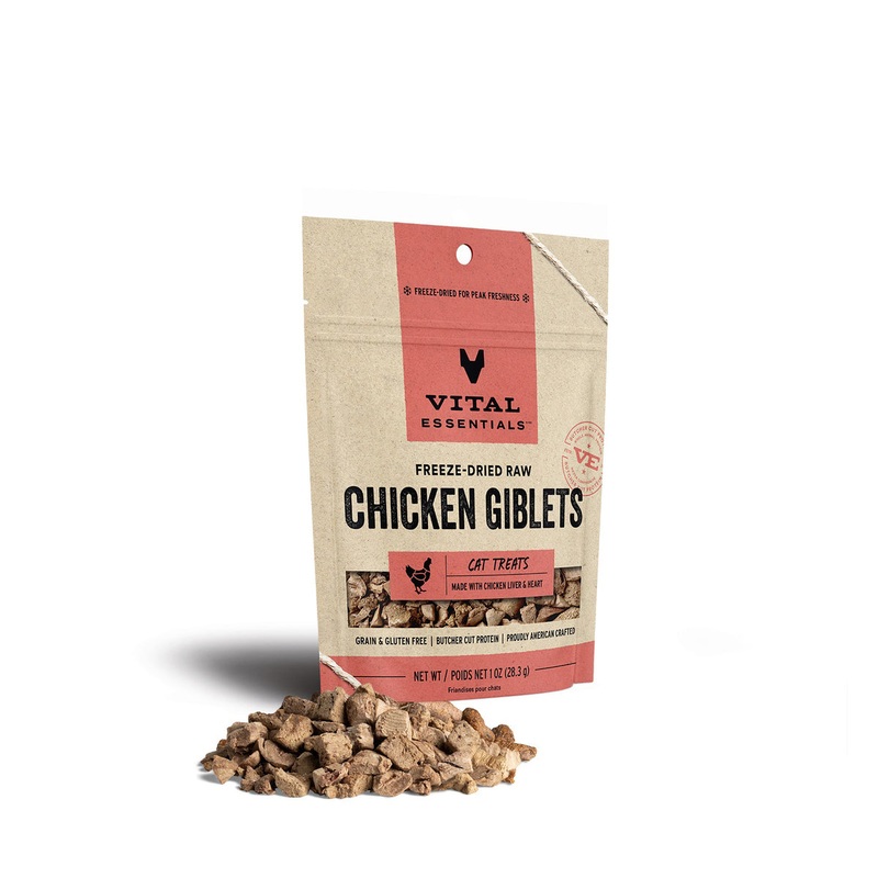 Vital Essentials Freeze-Dried Chicken Giblets Cat Treats, 1 oz