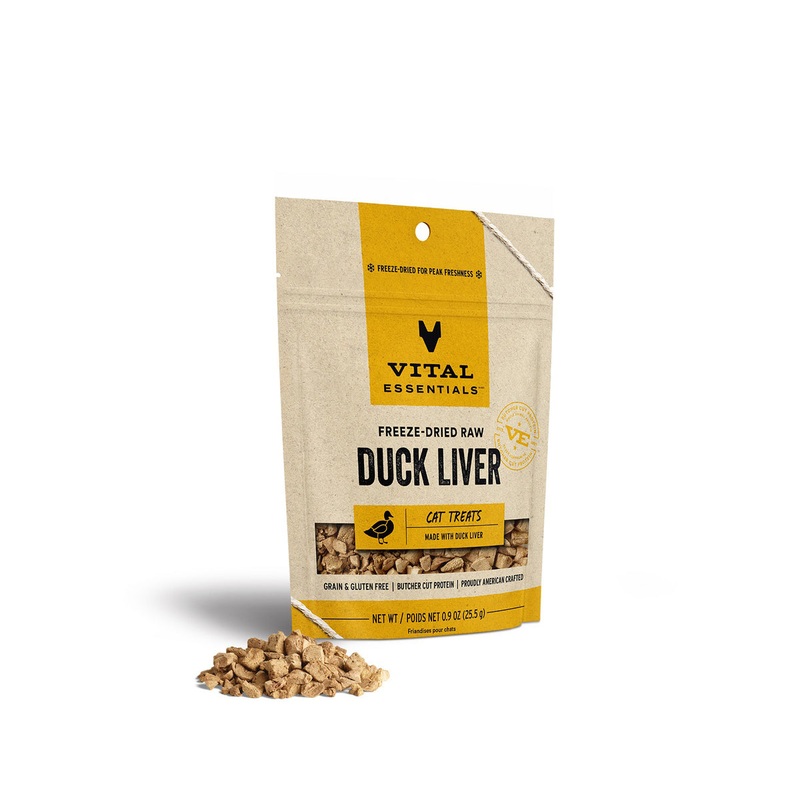 Vital Essentials Freeze-Dried Duck Liver Cat Treats, 0.9 oz
