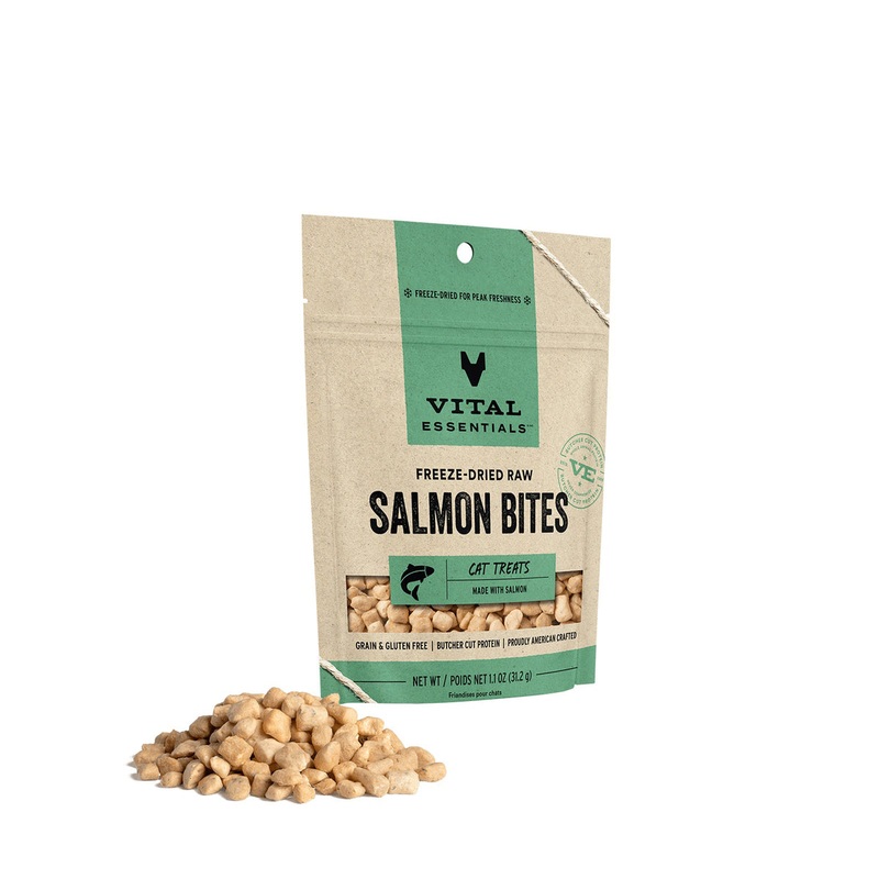 Vital Essentials Freeze-Dried Salmon Bites Cat Treats, 1.1 oz