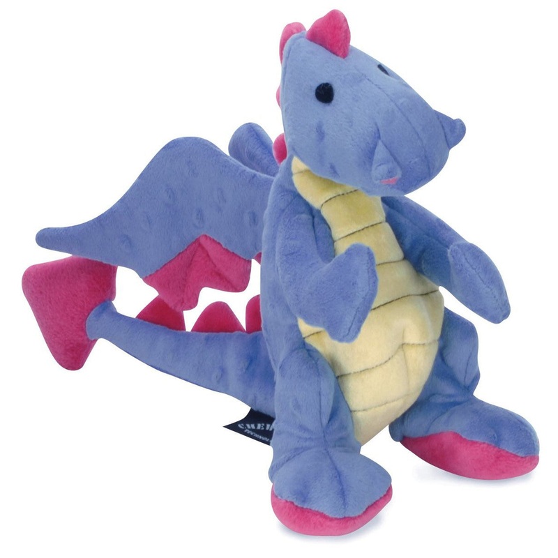 goDog Dragon w/Chew Guard Periwinkle Plush Dog Toy Large