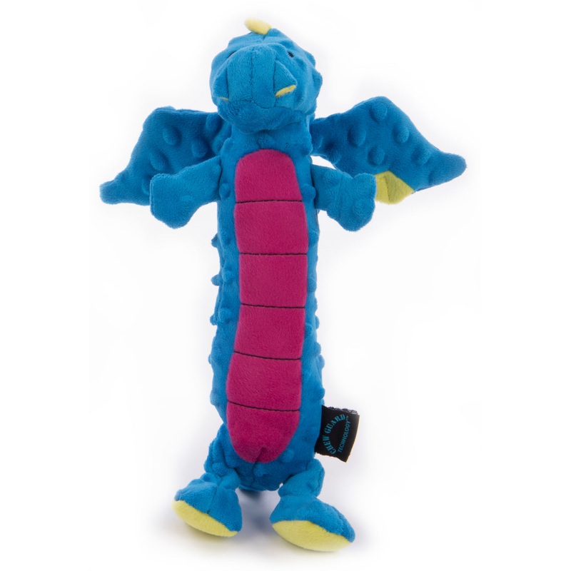 goDog Dragons Skinny Squeaky Plush Dog Toy Large