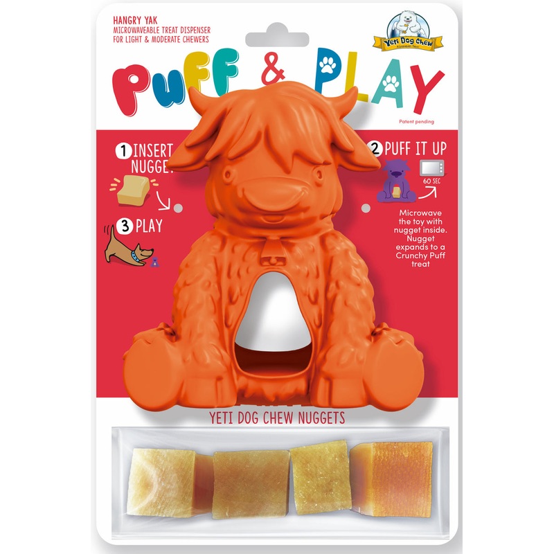 Yeti Dog Chew Puff & Play Hangry Yak Orange