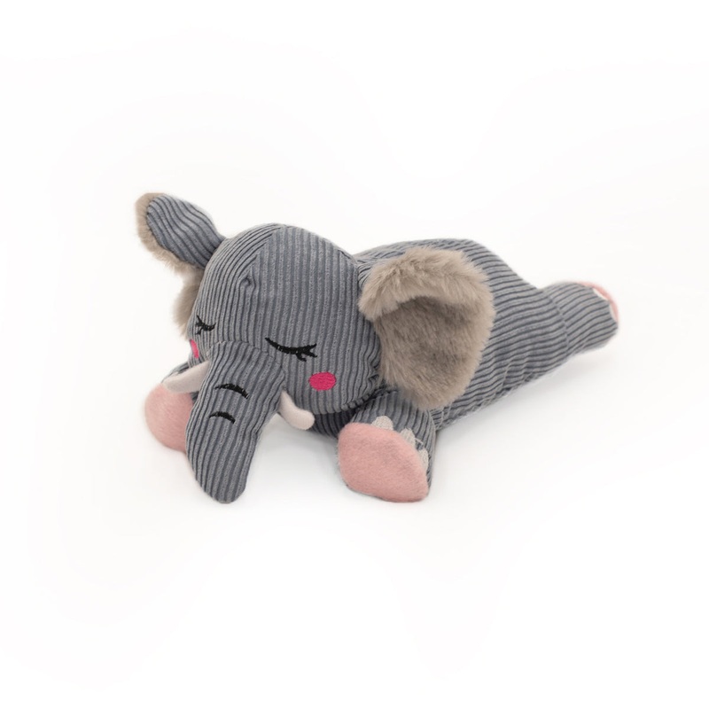 ZippyPaws Snooziez with Shhhqueaker – Elephant