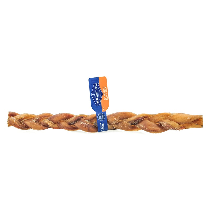 Barkworthies Bully Stick – Braided – 12” Individual