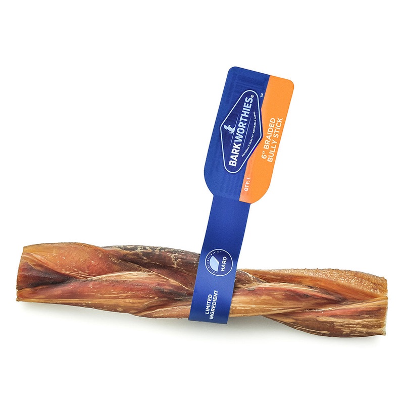 Barkworthies Bully Stick – Braided – 6” Individual