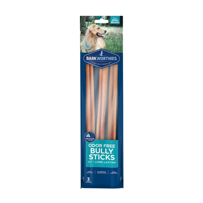 Barkworthies Bully Stick – Odor Free – 12” (3-Pack SURP)