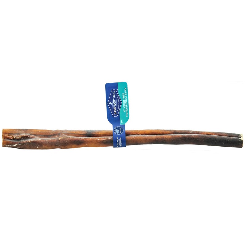 Barkworthies Bully Stick – Odor Free – 12” Monster (Case 18)-Ind UPC 840139111075