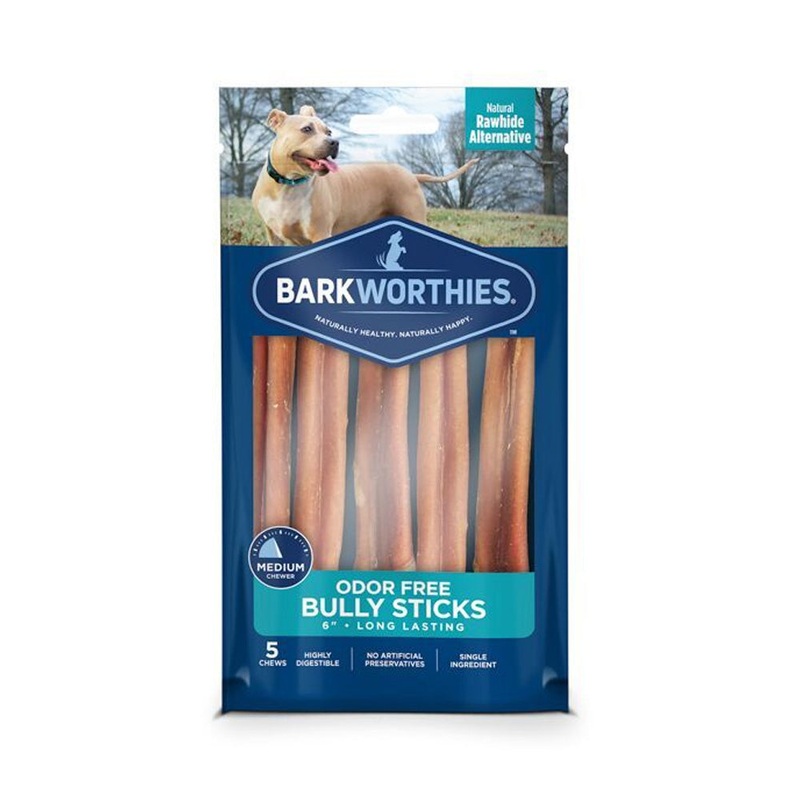 Barkworthies Bully Stick – Odor Free – 6” (5-Pack SURP)
