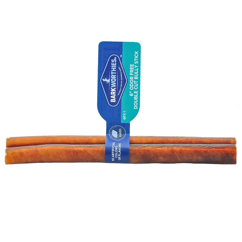 Barkworthies Bully Stick – Odor Free – 6” Double Cut (Case 50)