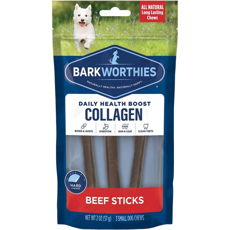 Barkworthies Collagen Beef Sticks Plain 6 3pk