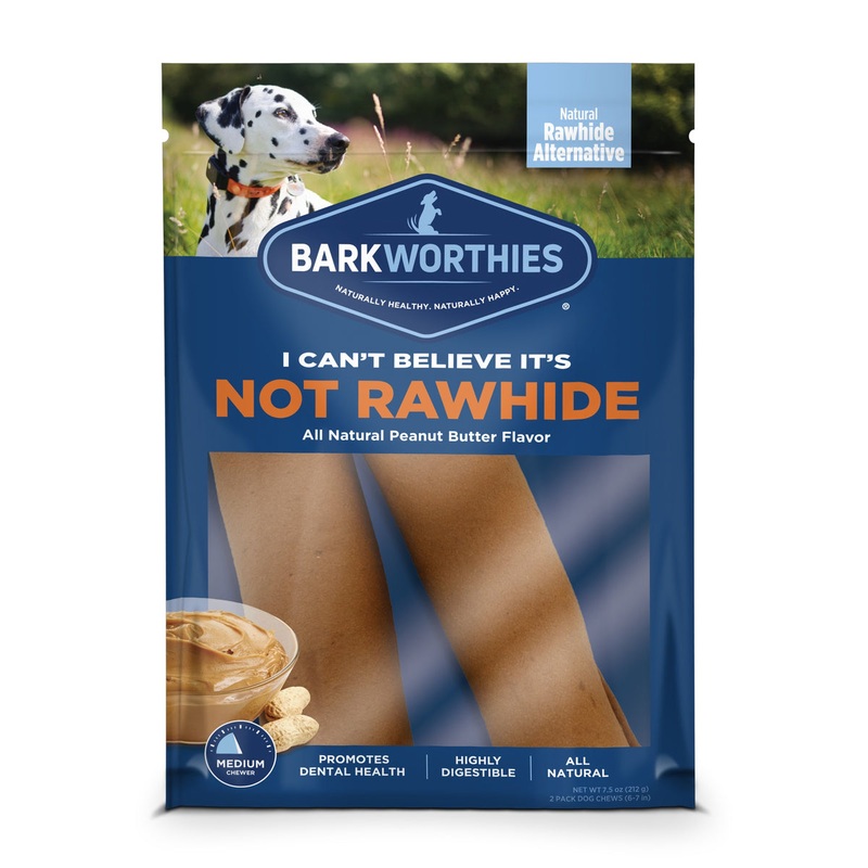 Barkworthies I Can’t Believe It’s Not Rawhide Rolls Peanut Butter Large 2pk