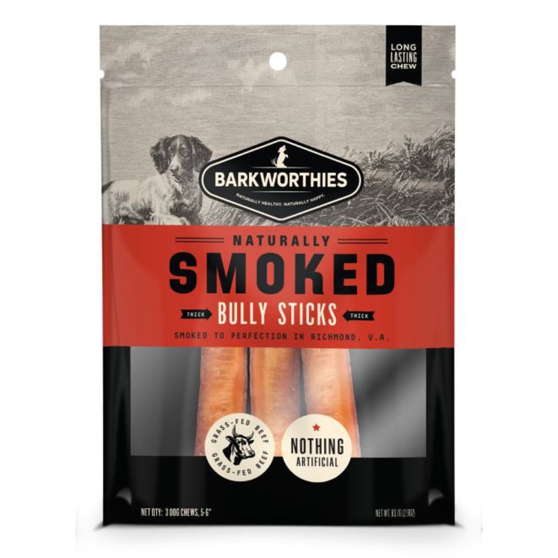 Barkworthies Smoked Bully 6 Thick 3pk