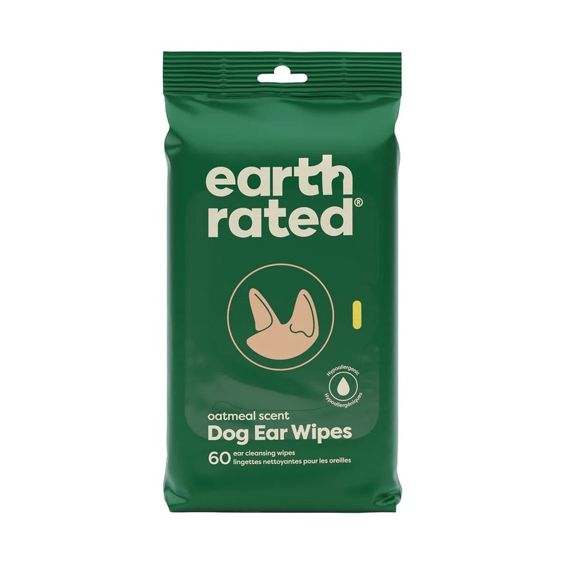Earth Rated Dog Ear Cleansing Wipes 60ct Case of 6