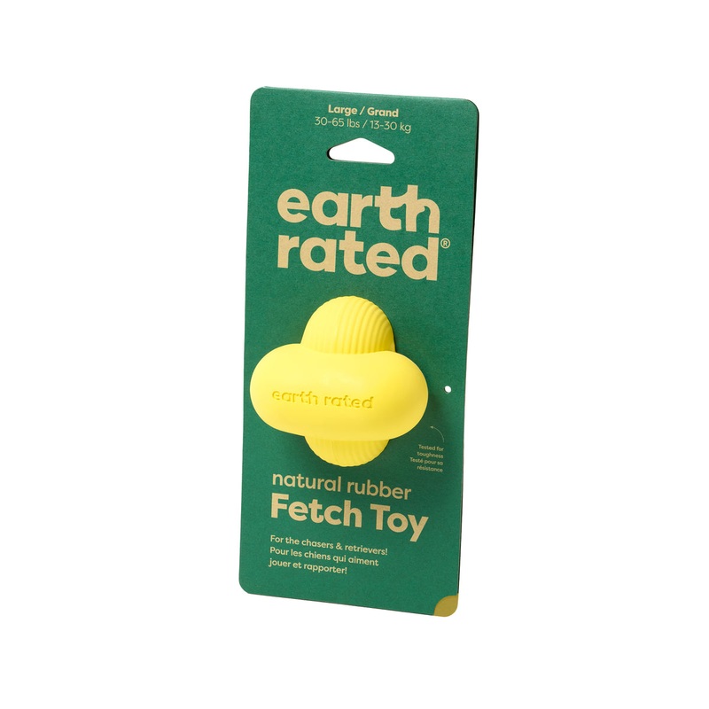 Earth Rated Rubber Fetch Dog Toy Yellow Large