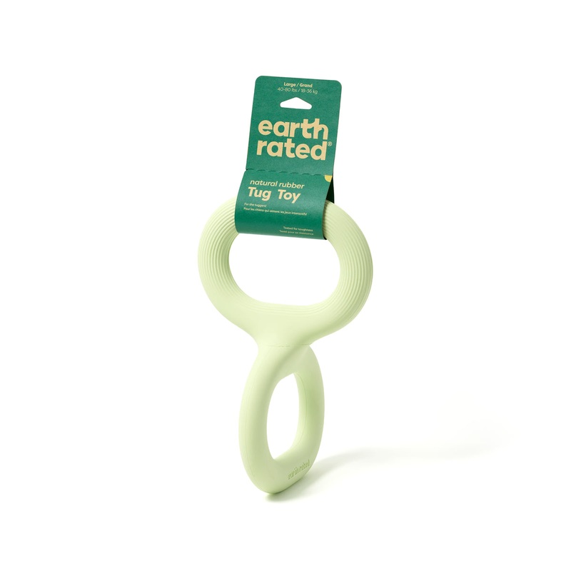 Earth Rated Rubber Tug Dog Toy Green Large