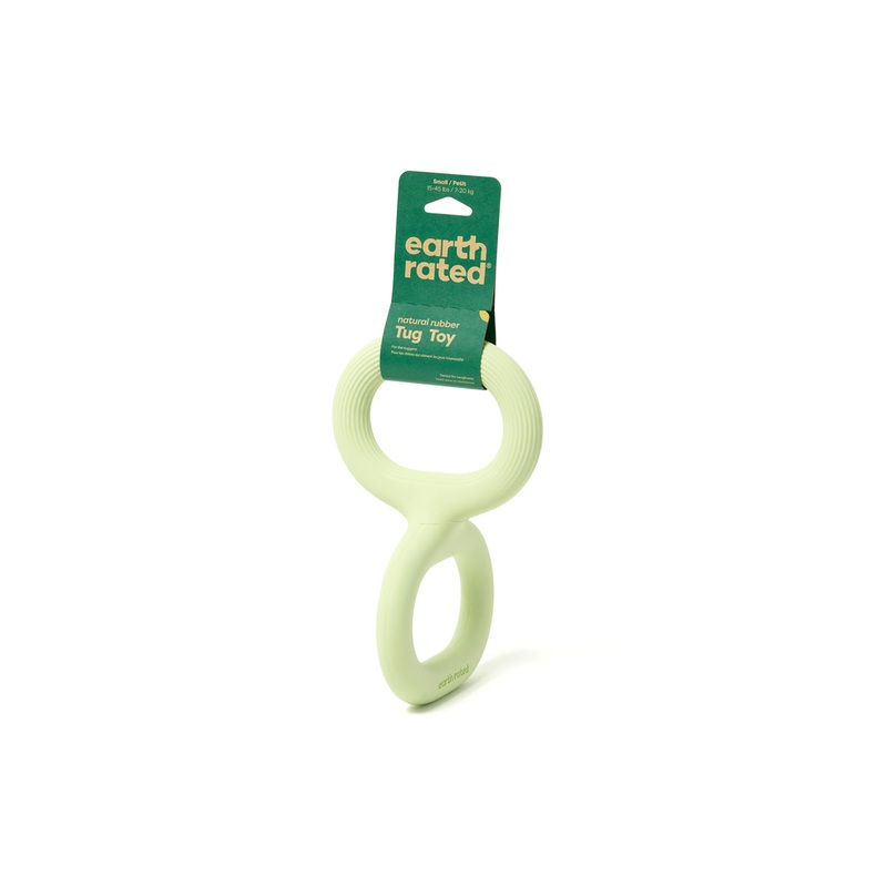 Earth Rated Rubber Tug Dog Toy Green Small