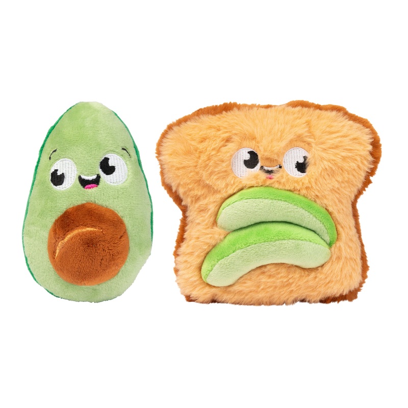 FuzzYard Avocado & Toast Plush Dog Toy 2pk