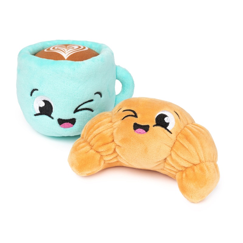 FuzzYard Croissant & Cappuccino Plush Dog Toy 2pk