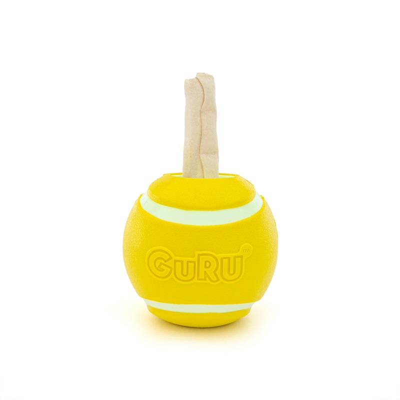 GURU Pet Company Tennis Treat Ball Interactive Dog Chew Toy Medium