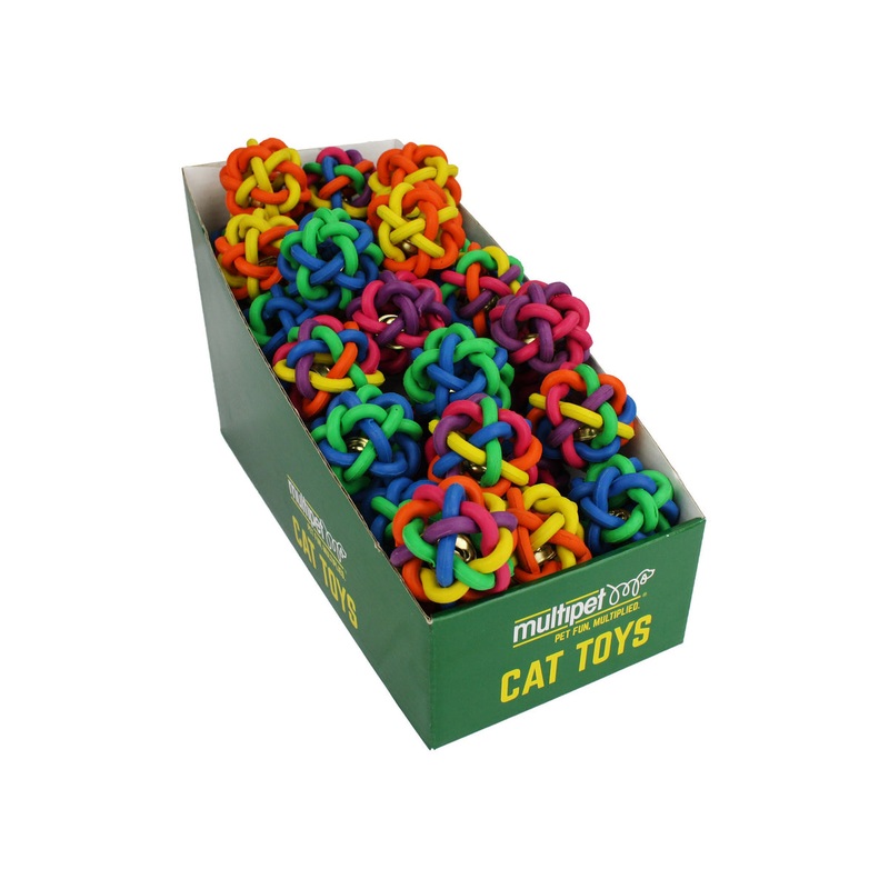 Multipet Nobbly Wobbly for Cats with Bell Toys Assorted Colors 1.75 30pc