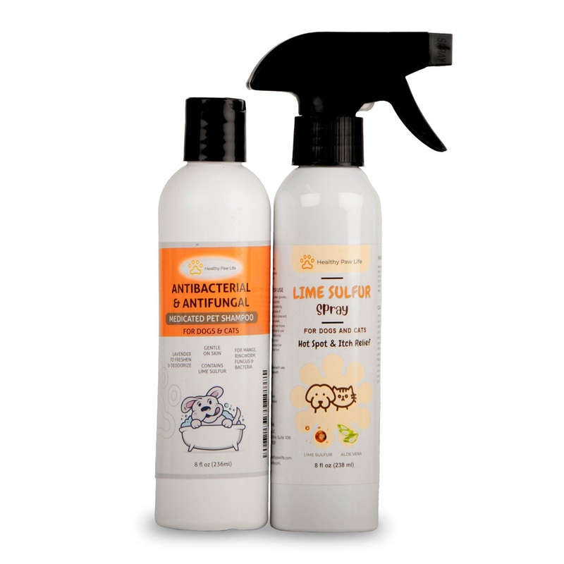 Healthy Paw Life’s Bundle of Lime Sulfur Spray (8 fl oz) and Lime Sulfur Shampoo (8 fl oz)