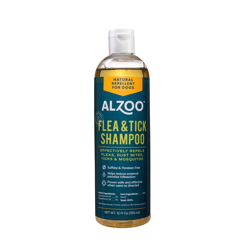Natural Plant-Based Peppermint & Cedarwood Flea & Tick Shampoo for Dogs & Cats, 12 oz