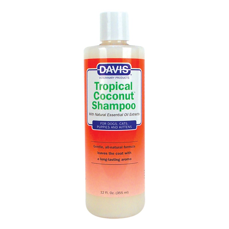 Davis Tropical Coconut Shampoo for Dogs & Cats  Gentle, pH-Balanced, Natural Conditioning Shampoo with Natural Essential Oils for Puppies and Kittens
