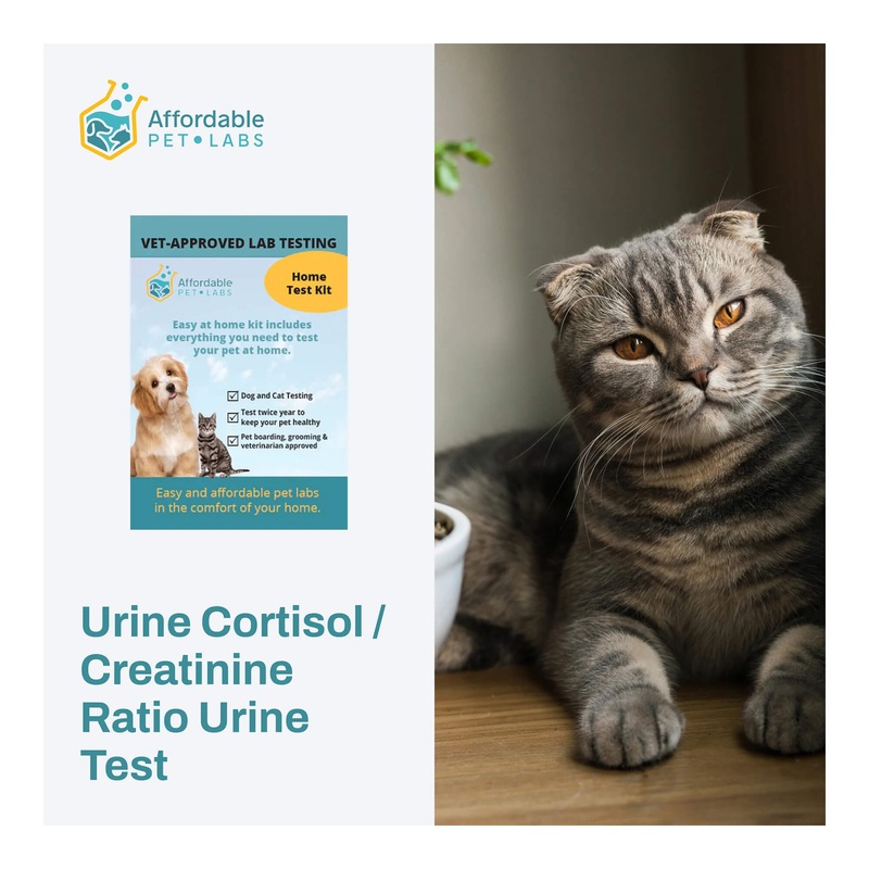 Affordable Pet Labs – Urine Cortisol / Creatinine Ratio Urine Test For Cats, Easy Home Kit
