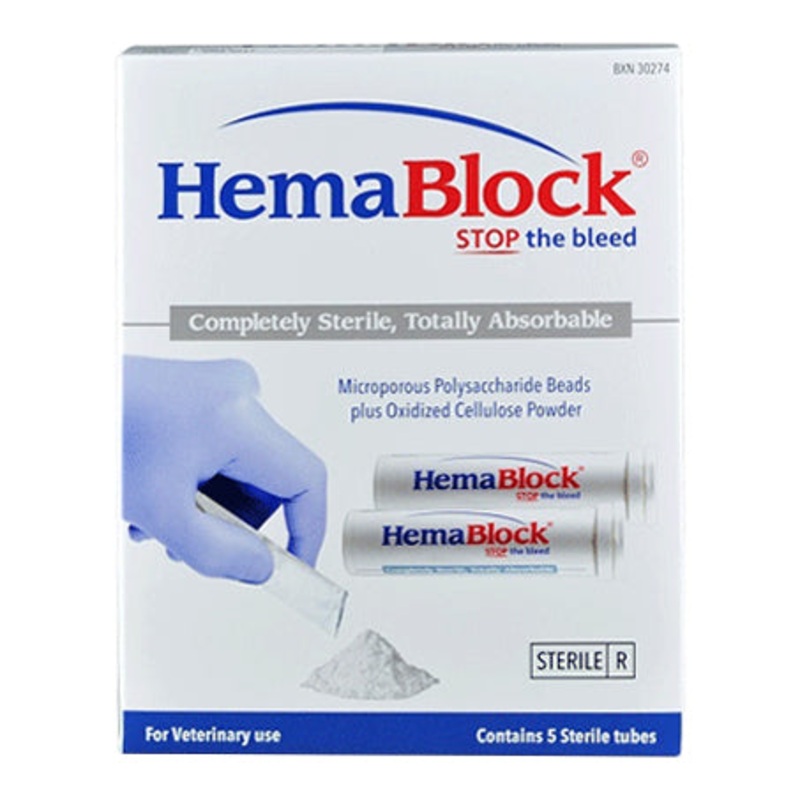 HemaBlock Hemostatic Powder, 2 gm Tube/Sachet, 5 pk