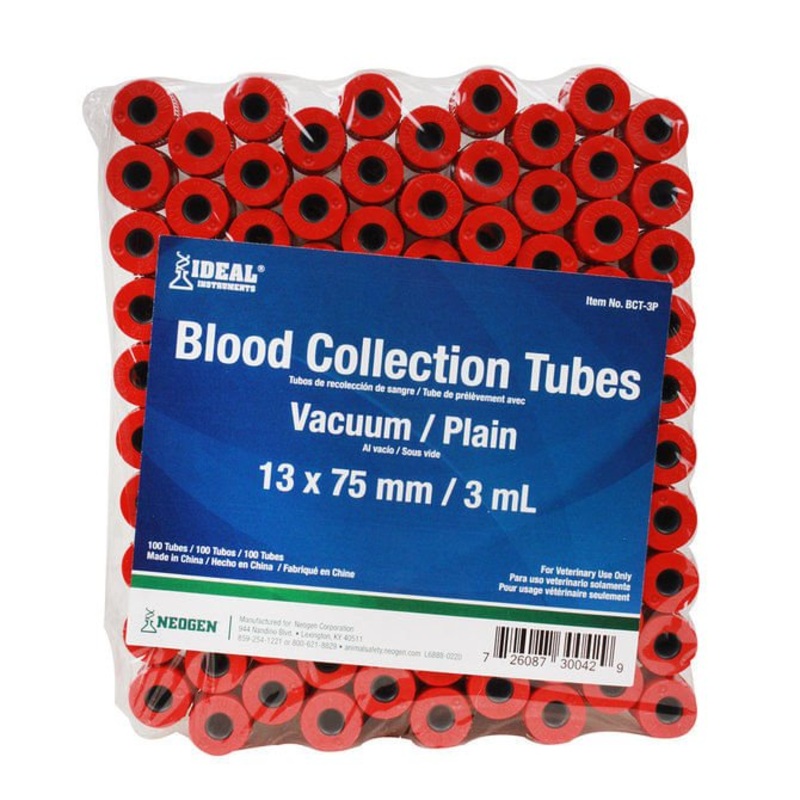 Ideal Blood Collection Vacuum Tubes, 100 ct