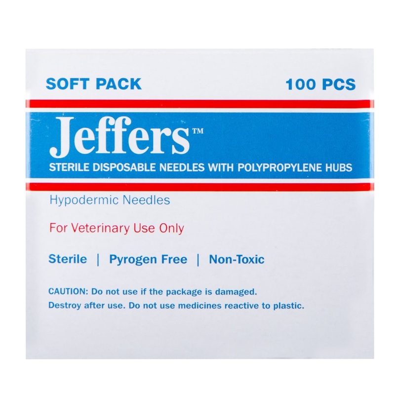 Poly Hub Hypodermic Needles for Veterinary Use, Box of 100