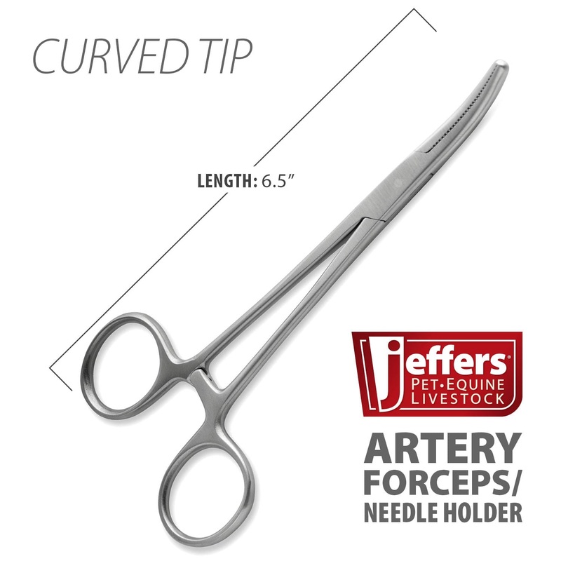 Stainless Steel Artery Forceps/Needle Holder with Locking Mechanism, Curved or Straight Tip